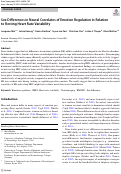 Cover page: Sex Differences in Neural Correlates of Emotion Regulation in Relation to Resting Heart Rate Variability.