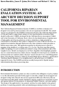 Cover page: California riparian evaluation system: an ArcView decision support tool for  environmental management