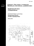 Cover page: Requirements for Linux Checkpoint/Restart