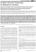 Cover page: Sorghum Genome Sequencing by Methylation Filtration