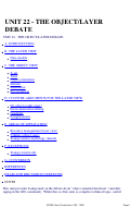 Cover page: Unit 22 - The Object/Layer Debate