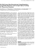 Cover page: Er:YAG laser skin resurfacing using repetitive long‐pulse exposure and cryogen spray cooling: II. Theoretical analysis