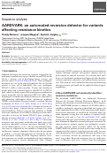 Cover page: AARDVARK: an automated reversion detector for variants affecting resistance kinetics.