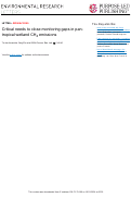 Cover page: Critical needs to close monitoring gaps in pan-tropical wetland CH4 emissions