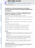 Cover page: The Impact of a Comic Book Intervention on East African-American Adolescents HPV Vaccine-Related Knowledge, Beliefs and Intentions.