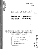 Cover page: M SCATTERING OF NEGATIVE PIONS ON PROTONS AT 310 MeV: RECOIL-NUCLEON POLARIZATION AND PHASE-SHIFT ANALYSIS