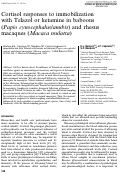 Cover page: Cortisol responses to immobilization with Telazol or ketamine in baboons (Papio cynocephalus/anubis) and rhesus macaques (Macaca mulatta)