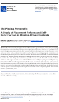 Cover page: (Re)Placing Personalis: A Study of Placement Reform and Self-Construction in Mission-Driven Contexts
