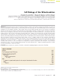 Cover page: Cell Biology of the Mitochondrion