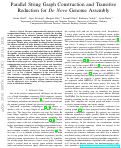 Cover page: Parallel String Graph Construction and Transitive Reduction for De Novo Genome Assembly