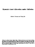 Cover page: Dynamic Asset Allocation under Inflation