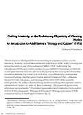 Cover page: Crafting Interiority, or the Evolutionary Objectivity of Vibrating Worlds: An Introduction to Adolf Behne’s “Biology and Cubism” (1915)