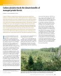 Cover page: Carbon calculator tracks the climate benefits of managed private forests