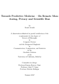 Cover page: Towards Predictive Medicine — On Remote Monitoring, Privacy and Scientific Bias