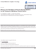 Cover page: Efficacy and Tolerability of Pharmacotherapy Options for the Treatment of Medullary Thyroid Cancer