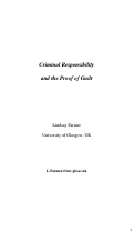 Cover page: Criminal Responsibility and the Proof of Guilt