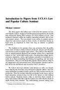 Cover page: Introduction to Papers from UCLA's Law and Popular Culture Seminar