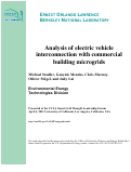 Cover page: Analysis of electric vehicle interconnection with commercial building microgrids