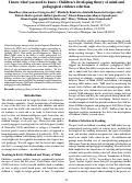 Cover page: I know what you need to know: Children’s developing theory of mind andpedagogical evidence selection