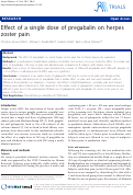 Cover page: Effect of a single dose of pregabalin on herpes zoster pain