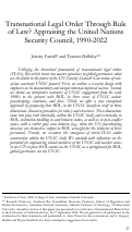 Cover page: Transnational Legal Order Through Rule of Law? Appraising the United Nations Security Council, 1990-2022