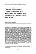 Cover page: Naalyéhé Bá Hooghan—“House of Merchandise”: The Navajo Trading Post as an Institution of Cultural Change, 1900 to 1930