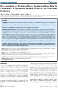 Cover page: Dissemination of Drinking Water Contamination Data to Consumers: A Systematic Review of Impact on Consumer Behaviors