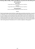 Cover page: Showing without telling: Indirect identification of psychosocial risks during andafter pregnancy