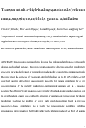 Cover page: Transparent Ultra-High-Loading Quantum Dot/Polymer Nanocomposite Monolith for Gamma Scintillation