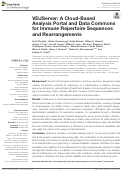 Cover page: VDJServer: A Cloud-Based Analysis Portal and Data Commons for Immune Repertoire Sequences and Rearrangements