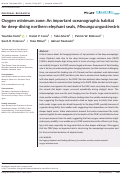 Cover page: Oxygen minimum zone: An important oceanographic habitat for deep‐diving northern elephant seals, Mirounga angustirostris