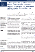 Cover page: Artistic gymnastics-specific extension of the IOC 2020 consensus statement: methods for recording and reporting of epidemiological data on injury and illness in sport.