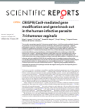 Cover page: CRISPR/Cas9-mediated gene modification and gene knock out in the human-infective parasite Trichomonas vaginalis