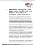 Cover page: Woody Plant Encroachment has a Larger Impact than Climate Change on Dryland Water Budgets
