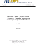 Cover page: Prioritizing Climate Change Mitigation Alternatives: Comparing Transportation Technologies to Options in Other Sectors