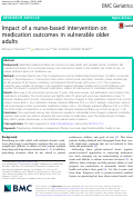 Cover page: Impact of a nurse-based intervention on medication outcomes in vulnerable older adults