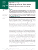 Cover page: Child Neurology: Chronic inflammatory demyelinating polyradiculoneuropathy in childrenSYMBOL