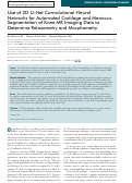 Cover page: Use of 2D U-Net Convolutional Neural Networks for Automated Cartilage and Meniscus Segmentation of Knee MR Imaging Data to Determine Relaxometry and Morphometry.