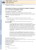 Cover page: Research protocol for reviewing interventions for tobacco use cessation in people in treatment for or recovery from substance abuse