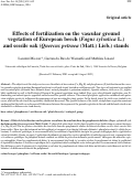 Cover page: Effects of fertilization on the vascular ground vegetation of European beech (Fagus sylvatica L.) and sessile oak (Quercus petraea (Matt.) Lieb.) stands