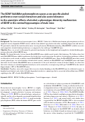 Cover page: The BDNF Val68Met polymorphism causes a sex specific alcohol preference over social interaction and also acute tolerance to the anxiolytic effects of alcohol, a phenotype driven by malfunction of BDNF in the ventral hippocampus of male mice.