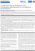 Cover page: A Randomized Trial of Clindamycin Versus Trimethoprim-sulfamethoxazole for Uncomplicated Wound Infection