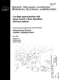 Cover page: Low-rank approximations with sparse factors I: basic algorithms and error analysis