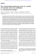 Cover page: The ventromedial prefrontal cortex in a model of traumatic stress: fear inhibition or contextual processing?