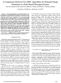 Cover page: A Comparison Between Two MPC Algorithms for Demand ChargeReduction in a Real-World Microgrid System