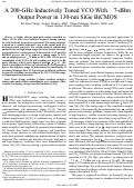 Cover page: A 200-GHz Inductively Tuned VCO with −7-dBm Output Power in 130-nm SiGe BiCMOS