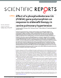 Cover page: Effect of a phosphodiesterase-5A (PDE5A) gene polymorphism on response to sildenafil therapy in canine pulmonary hypertension