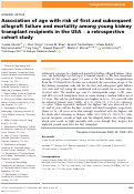 Cover page: Association of age with risk of first and subsequent allograft failure and mortality among young kidney transplant recipients in the USA - a retrospective cohort study.