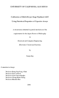 Cover page: Calibration of multi-bit per stage pipelined ADC using statistical properties of capacitor arrays