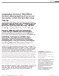 Cover page: Investigating Instructor Talk in Novel Contexts: Widespread Use, Unexpected Categories, and an Emergent Sampling Strategy.